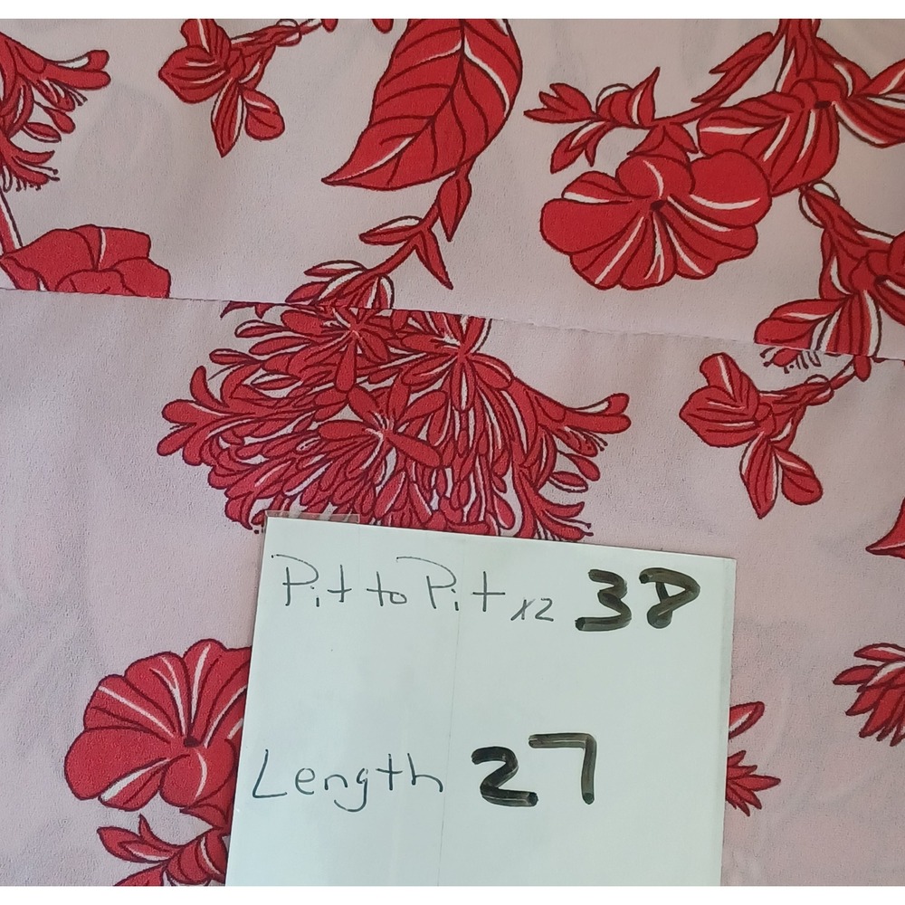 Cabi‎ Sz M Pink Red Floral Cami Top Peplum Hem Preppy Cottagecore Feminine Boho - Picture 3 of 7